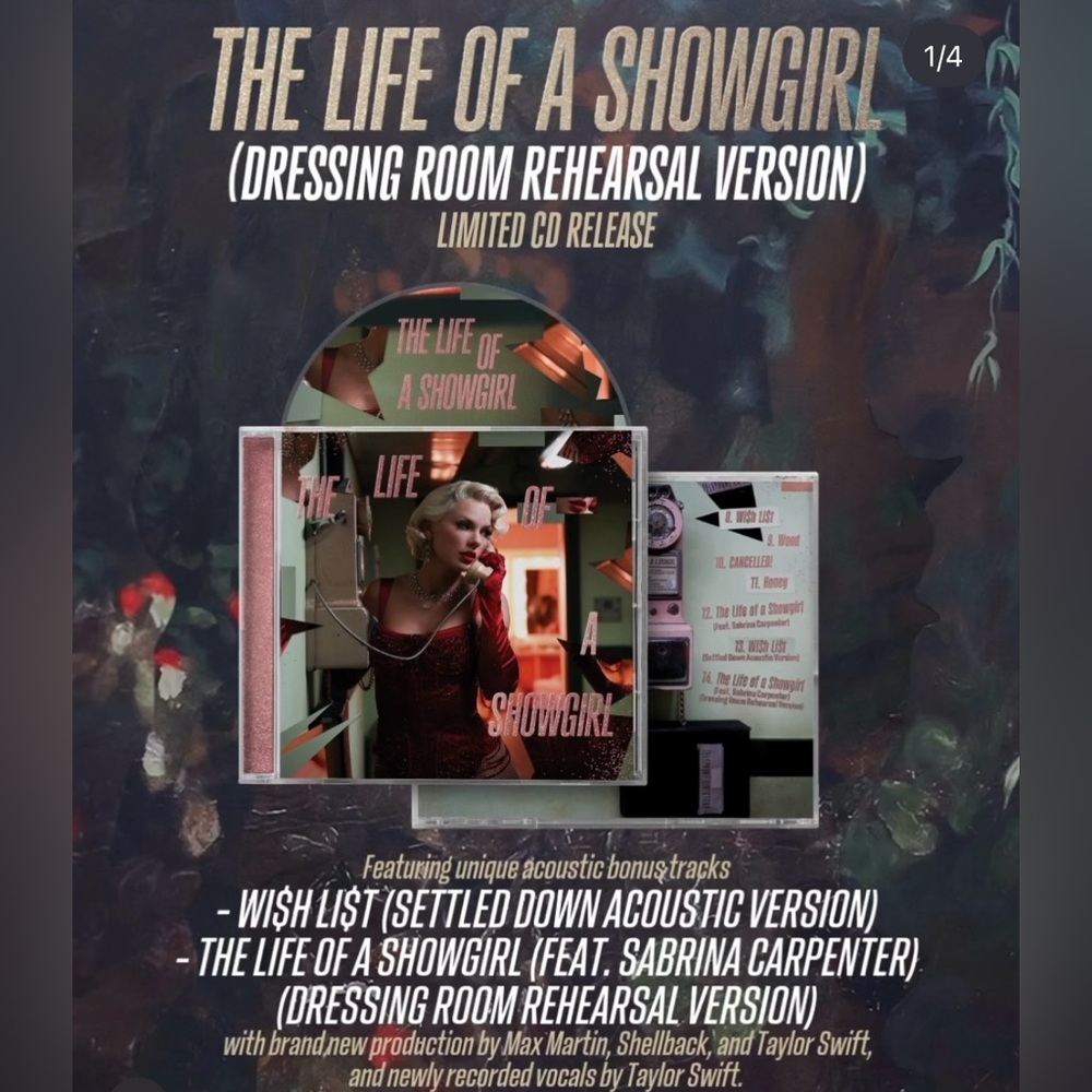 Taylor Swift — The Life of a Showgirl Limited CD (Dressing Room Rehearsal)